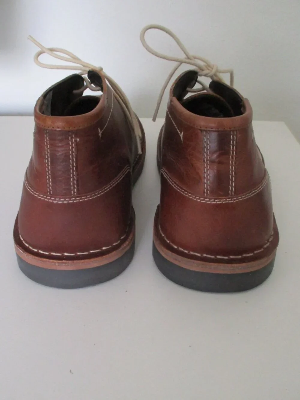 Steve Madden Mens Cognac Tan Leather Ankle Boot NWOB - Size 10.5M